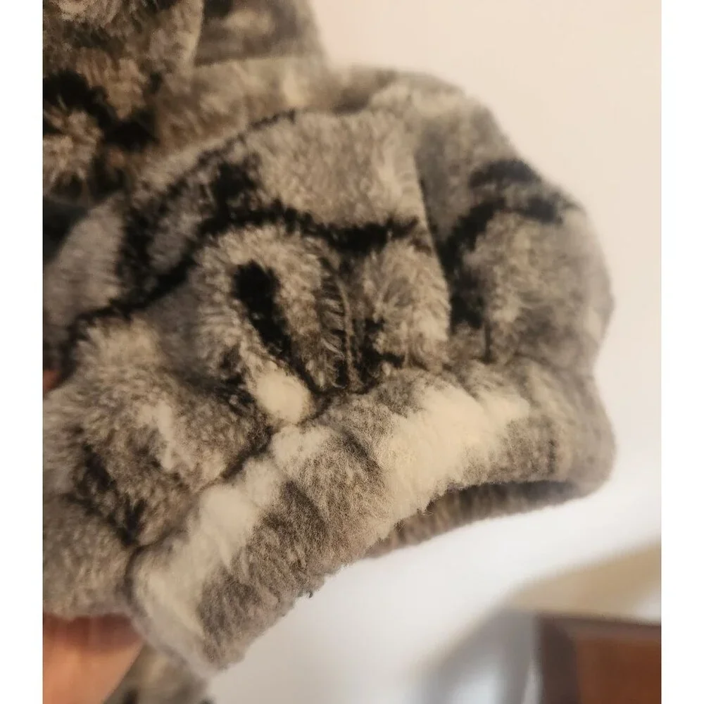 Vtg 90s Glacier Gear Outdoor Fleece Wolves Zip Up Jacket Blue White Sz L - Picture 6 of 8